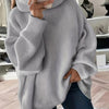 Plus Size Turtleneck Knitted Sweater - Cozy Long Sleeve Pullover for Curvy Women, Fall Winter
