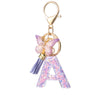 26 Letter Resin Alphabet Keychain with Purple Star Tassel for Bags and Backpacks