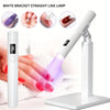Pink LED Nail Lamp 360° Rotation USB Powered Nail Dryer with 45s/60s Timers, Condenser Lens & Extra Nail Stamp
