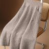 Plus Size Solid Ribbed Knit A-Line Midi Skirt with Twist Detail and Pockets, Casual Sweater Skirt