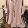 Plus Size Women's Casual Summer Batwing Sleeve Blouse - Olive Green Round Neck Short Sleeve