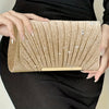 Shiny Pleated Envelope Clutch - Sparkling Evening Handbag for Weddings & Parties