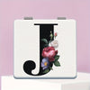 Alphabet Folding Handheld Makeup Mirror for Women & Girls - Floral & Heart Cutout Portable Vanity Mirror A-Z