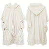 White Boho Fringe Shawl for Women – Lightweight Polyester Wrap, Breathable Sun-Proof Cover-Up for Spring & Autumn