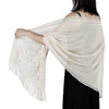 Lightweight Fringe Shawl Wrap for Women — Solid Floral Lace Evening Scarf for Weddings & Parties