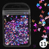 Holographic Butterfly & Heart Nail Glitter Flakes 3D Laser Sequins for Manicure & Nail Art