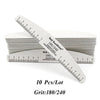 10-Pack Half-Moon Nail Files & Buffers – 80/100/150/180/240 Grit – Birch Wood Sandpaper for Manicure & Pedicure