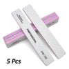 5-Pack Square Nail Files 80/100/180 Grit Salon Manicure Sanding Files