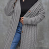 Plus Size Cardigan Sweater - Women's Knit Button-Front Cardigan for Fall Winter