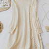 Plus Size Midi Sweater Dress High Neck Long Sleeve French-Style Twist Knit with Gold Buttons Soft Comfortable Fall Winter Party Evening