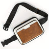 Women's Adjustable PU Belt Bag – Retro Zipper Crossbody Waist & Chest Bag, Black & White, Hands-Free Phone Pouch