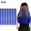 10-Pack 18-Inch (45 cm) Clip-In Hair Extensions — Straight Multicolor Highlights, Heat-Resistant Synthetic Clip-On Strands