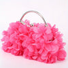 Floral Petal Evening Clutch with Detachable Chain Strap - Polyester Wedding & Party Handbag (Apricot, Rose Red, White, Purple, Blue, Black)