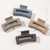 4-Pack Medium Matte Hair Claw Clips for Women - Strong Hold Non-Slip Rectangle Jaw Clips for Thick and Thin Hair