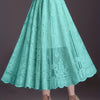 Women’s Hollow-Out Scallop Hem Lace A-Line Skirt with Elastic Waist