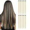 10-Pack 18-Inch (45 cm) Clip-In Hair Extensions — Straight Multicolor Highlights, Heat-Resistant Synthetic Clip-On Strands