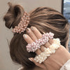 3-Pack Faux Pearl Beaded Hair Accessories Set - Pearl Headband & Hair Ties for Teens & Women