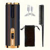 USB Rechargeable Automatic Curling Iron 28mm (1.1 in) Barrel — 5000mAh Portable Volumizing Curler with Comb & USB Cable