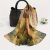 Large Lotus Print Chiffon Scarf, Lightweight Floral Shawl for Women, Breathable Beach Wrap & Travel Headscarf