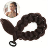24-Inch (61 cm) Blonde Braided Ponytail Extension with Elastic Band - Heat-Resistant Synthetic Hair