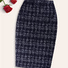 Women's Striped & Plaid Knit Skirt — All-Season Office & Party Wear