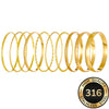 10-Piece 18K Gold-Plated 316 Stainless Steel Bracelet Set – Hypoallergenic Stackable Bangles, Tarnish-Free Gift for Birthdays, Mother's Day and Valentine's Day