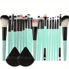22-Piece Professional Makeup Brush Set with 2 Triangle Sponges — Foundation, Powder, Concealer, Eyeshadow, Blush & Eyelash Comb