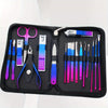 Gradient Stainless Steel Manicure & Pedicure Kit with Travel Case — Professional Nail Scissors Grooming Set