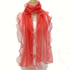 Bohemian Ruffle Edge Scarf — Long Lightweight Breathable Shawl with Glitter Accents, Sun Protection Wrap for Women