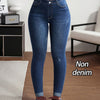 Women's High-Waisted Stretch Skinny Jeans - Wash Blue Imitation Denim, Distressed Look, All-Season, Machine Washable