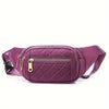 Plaid Fanny Pack Double Zipper Crossbody Bag with Adjustable Strap
