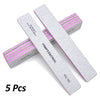 5-Pack Square Nail Files 80/100/180 Grit Salon Manicure Sanding Files
