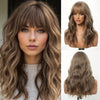 20-Inch (50 cm) Brown Long Curly Wig with Bangs for Women – Everyday, Work & Party