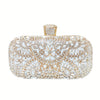 Hollow Rhinestone Flower Box Clutch – Women's Evening Bag for Wedding, Prom & Party