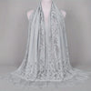 Floral Lace Tassel Scarf Shawl for Women - Bridal Mesh Fringe Wrap for Wedding & Evening