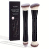 2-Piece Foundation & Contour Brush Set with Travel Case - Nylon Bristles for BB Cream & Makeup