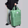 Extra-Large 3-Layer Foldable Travel Bag with Wheels Nylon Rolling Luggage for Daily Commute and Moving