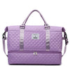 Women's Large Quilted Checkered Duffle Bag - Removable Strap, Zipper Closure, Spacious Travel & Gym Weekend Bag