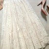 Plus Size Lace Flared Skirt with Zipper – Non-Stretch Solid Color Wedding Guest & Occasion Skirt