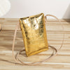 Crocodile-Embossed Shoulder Bag for Women with Metallic Phone Clutch & Coin Purse Set