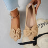 Women's Black Bow Pointed Toe Flats, Comfortable Lining, TPR Sole, Elegant Everyday Shoes