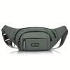 Lightweight Compact Crossbody & Waist Pack - Zippered Multi-Compartment Bag for Travel, Gym, Cycling, Everyday - Olive Green, Black, Navy