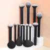 12-Piece Professional Makeup Brush Set with 2 Blending Sponges and Loose Powder Puff