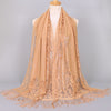 Floral Lace Tassel Scarf Shawl for Women - Bridal Mesh Fringe Wrap for Wedding & Evening