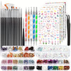 15-Piece Nail Art Brush Set with 5 Dotting Pens, Rhinestones, Sequins, Foils & Tweezers – Nail Design Kit