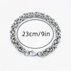 8mm Flat Byzantine Stainless Steel Bracelet for Women & Teens — Durable Uncoated Link Chain