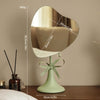 Adjustable Heart Base Makeup Mirror — Tabletop & Hanging Vanity Mirror, Portable No-Power Metal Mirror (Gold/Black)
