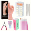 Nail Practice Hand Manicure Training Kit with Tattoo Designs, Fake Hand for Nail Art and Jewelry Display — Beginner Set