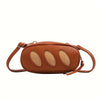 Baguette Bread Crossbody Bag - Cute PU Leather Shoulder Bag with Adjustable Strap, Multifunctional Commuter Purse