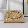 Gold Sequin Clutch Bag with Adjustable Strap – Metallic Evening Clutch for Parties & Formal Events